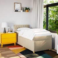 Boxspring met matras stof crèmekleurig 80x200 cm - thumbnail