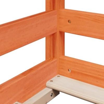 Kinderbed met bedhuis 70x140 cm massief grenenhout wasbruin