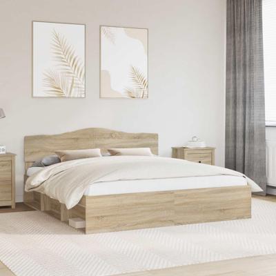 Bedframe met hoofdeinde Sonoma 180 x 200 cm Massief grenenhout