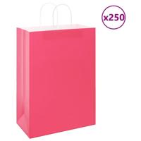 VidaXL Papieren zakken 250 st met hengsels 32x17x44 cm roze - thumbnail