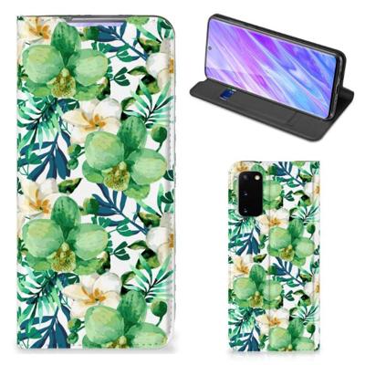 Samsung Galaxy S20 Smart Cover Orchidee Groen Samsung Galaxy S20 Smart Cover Orchidee Groen