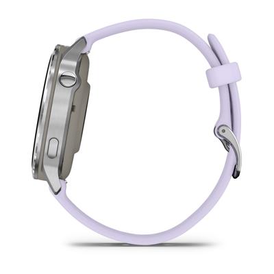 Garmin Venu 4, 41mm, Premium smartwatch met GPS, AMOLED-touchscreen, LED-zaklamp, Geavanceerde gezondheids- en fitnessfuncties, Tot 10 dagen batterijduur, Silver/Lila