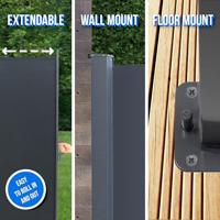 Silvergear Windscherm Uittrekbaar 180x300 cm - Antraciet - thumbnail