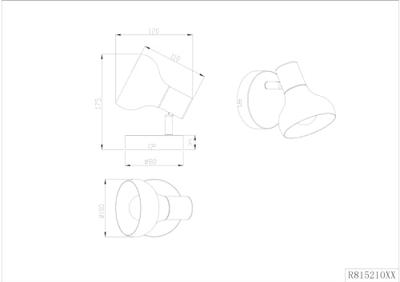 Trio WandlampLatika zwart - R81521032