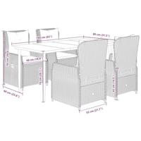 5-delige Tuinset met kussens poly rattan bruin - thumbnail