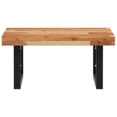 Badkamer wandschap staal en massief acaciahout