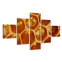 Schilderij - Honingraat close-up, 5luik, Premium print - thumbnail