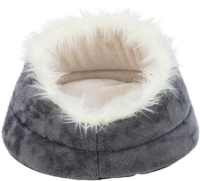 TRIXIE Hondenbed Minou ø 60 cm in wit/grijs - zacht hondenkussen van zachte pluche - hondenmand voor kleine tot middelgrote honden - antislip - 36299