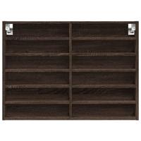 Vitrinekast 80x8,5x58 cm bewerkt hout bruin eikenkleurig - thumbnail