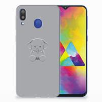 Samsung Galaxy M20 (Power) Telefoonhoesje met Naam Grijs Baby Olifant - thumbnail