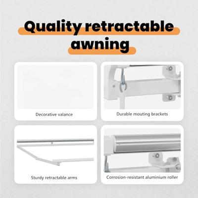 VidaXL Inklapbaar zonnescherm wit 300 x 250 cm stof en staal