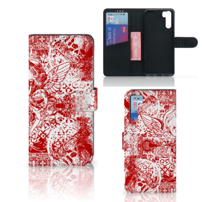 Telefoonhoesje met Naam OPPO A91 | Reno3 Angel Skull Rood Telefoonhoesje met Naam OPPO A91 | Reno3 Angel Skull Rood