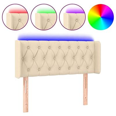 Hoofdbord LED 93x16x78/88 cm stof crèmekleurig