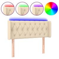 Hoofdbord LED 93x16x78/88 cm stof crèmekleurig - thumbnail