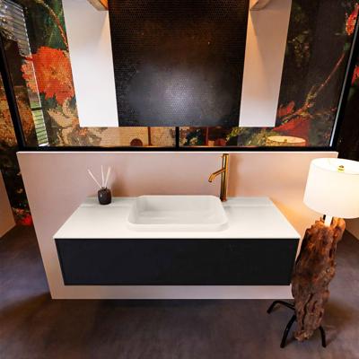 Badkamermeubelset Mondiaz Erin 120 cm met 1 Lade met RIDGE Wastafel Midden Linen met 1 kraangat Greeploos Mat Urban Badkamermeubelset Mondiaz Erin 120 cm met 1 Lade met RIDGE Wastafel Midden Linen met 1 kraangat Greeploos Mat Urban