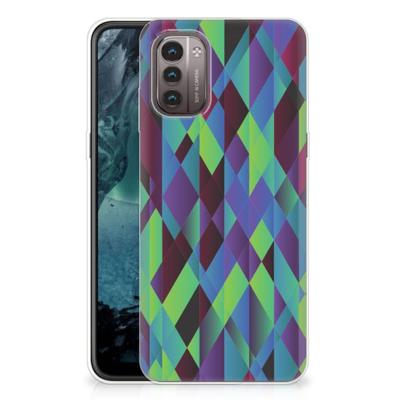 Nokia G21 | G11 | TPU Hoesje | Abstract Green Blue