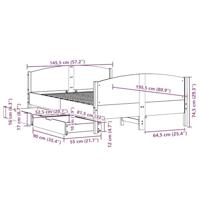 Bedframe zonder matras massief grenenhout wit 140x190 cm - thumbnail