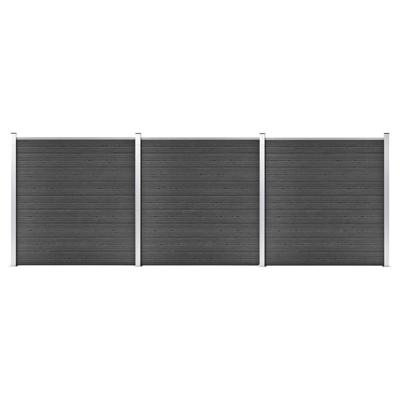 Schuttingpanelenset 526x186 cm HKC zwart