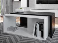 Rechthoekige salontafel KINGSTON DELUXE zwarte eik/wit - thumbnail