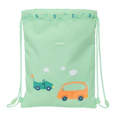 Rugtas met Koordjes Safta Coches Groen 26 x 34 x 1 cm