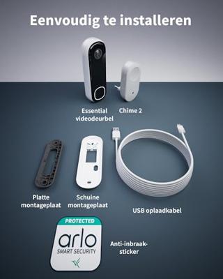 Draadloze videodeurbel - ARLO - AVDK4001-100PES - 4-in-1 - Kleurenvideo - USB-poort