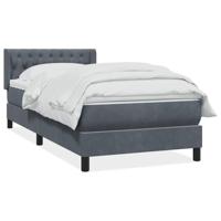 Boxspring met matras fluweel donkergrijs 100x210 cm - thumbnail