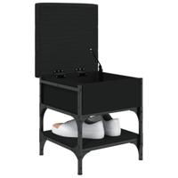 Schoenenbank 42x42x45 cm bewerkt hout zwart - thumbnail