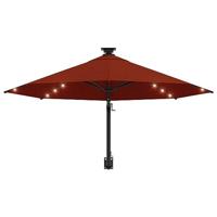 VidaXL Wandparasol met led&apos;s 300 cm terracottakleurig - thumbnail
