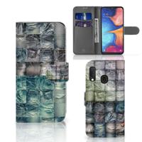 Wallet Case met Pasjes Samsung Galaxy A20e Spijkerbroeken - thumbnail