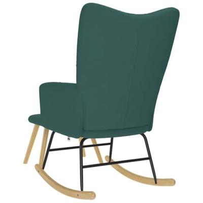 Schommelstoel met voetenbank stof donkergroen