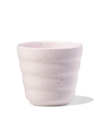 HEMA Mok 200ml aardewerk ribbels spikkels roze (roze)