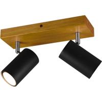 LED Plafondspot - Trion Milona - GU10 Fitting - 2-lichts - Rond - Mat Zwart - Aluminium - thumbnail