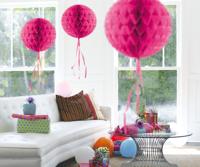 Donker Roze honeycomb bol - 30 cm - thumbnail