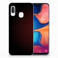 Samsung Galaxy A20e | TPU bumper | Geruit Rood - thumbnail