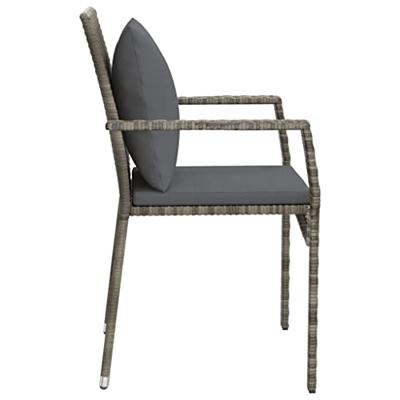 Tuinstoelen 2 st met kussens poly rattan grijs Tuinstoelen 2 st met kussens poly rattan grijs