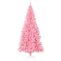 VidaXL Kunstkerstboom met standaard 240 cm pvc roze - thumbnail
