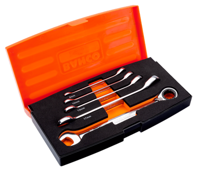 Bahco 1RM/S5 Steek-ringratelsleutelset 5-delig 8 - 19 mm