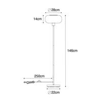 QAZQA Art deco vloerlamp zwart met amber glas - Bizle - thumbnail