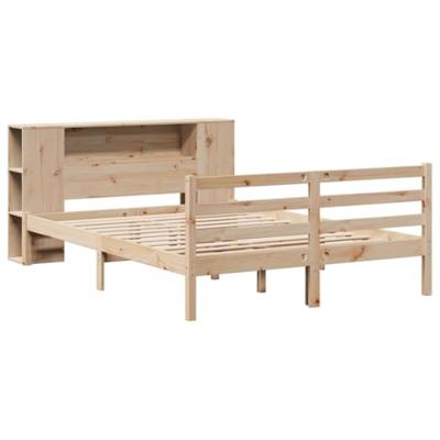 Bed met boekenkast zonder matras massief grenenhout 160x200 cm - thumbnail