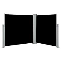 VidaXL Windscherm uittrekbaar 100x600 cm zwart - thumbnail