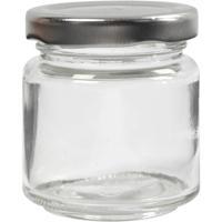 https://www.cchobby.nl/glazen-pot-h-6-5-cm-d-5-7-cm-100-ml-transparant-12-stuk-1-doos - thumbnail