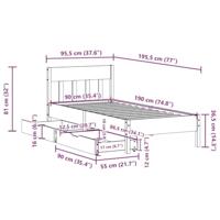 Bedframe zonder matras massief grenenhout 90x190 cm - thumbnail