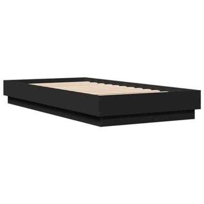 Bedframe met LED-verlichting zwart 75x190 cm