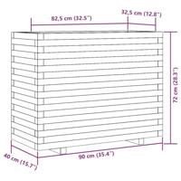 Plantenbak 90x40x72 cm massief grenenhout wasbruin - thumbnail