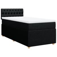 Boxspring met matras stof zwart 90x190 cm - thumbnail