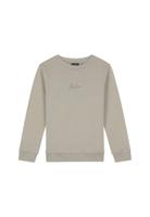 Malelions Junior Striped Signature Sweater Olijf Groen-128 maat 128 - thumbnail