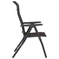 Tuinstoelen 8 st inklapbaar poly rattan zwarte koffiekleur - thumbnail