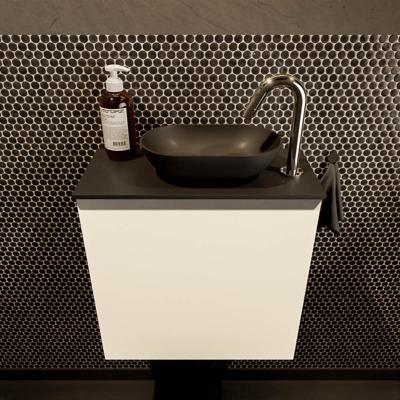 MONDIAZ FOWY toiletmeubel 50cm kleur talc. Waskom positie rechts kleur urban | urban. Met 1 kraangat