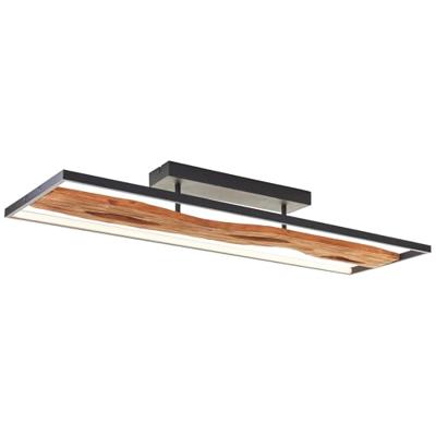 Brilliant Plafondlamp zwart met houtChaumont 100cm - G80114/76