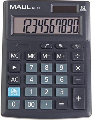 Maul MC 10 Bureaurekenmachine Zwart Aantal displayposities: 10 werkt op batterijen, werkt op zonne-energie (b x h x d) 137 x 31 x 103 mm